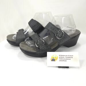 Dansko Patterned Casual Leather Slide Sandal Womens Size 11 41 9841470200 Gray